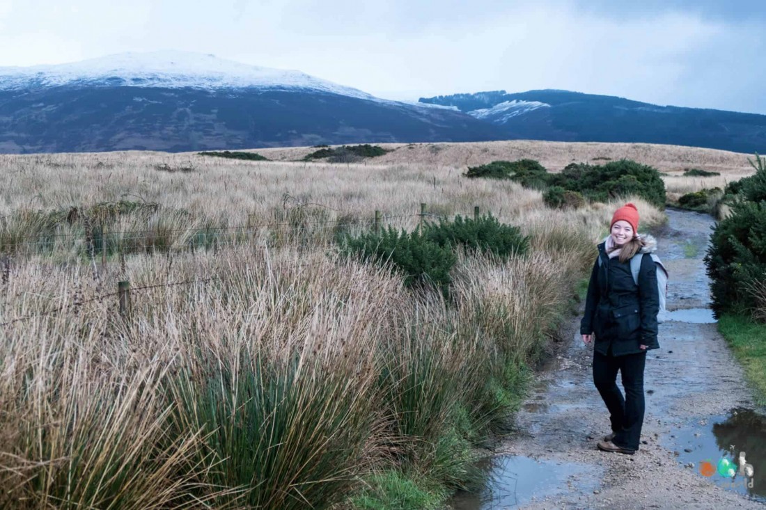 Sophie sur l'île d'Arran en Ecosse