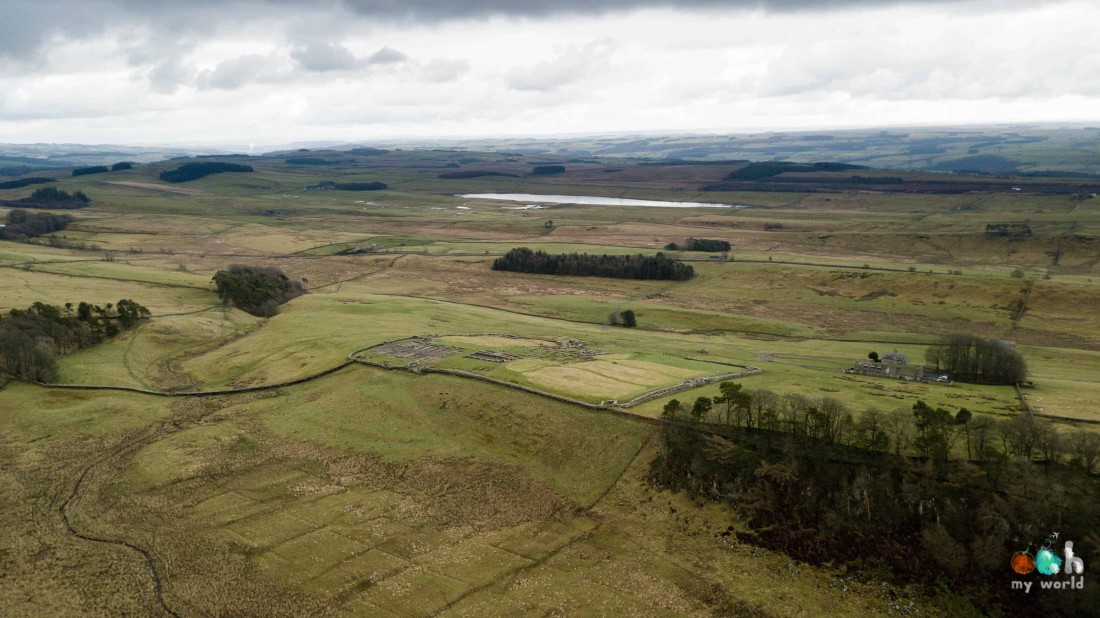 Housesteads Fort sur le mur d'Hadrien vu du ciel